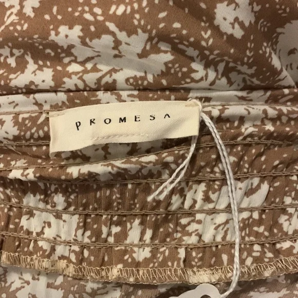 NWT Promesa Tan & Cream Floral Prairie Maxi Skirt - Picture 4 of 6